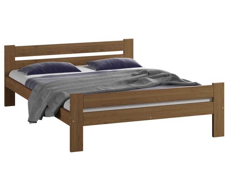 Postel z masivu VitBed 140x200cm Kenta dub s roštem + Matrace Kassandra 140x200cm