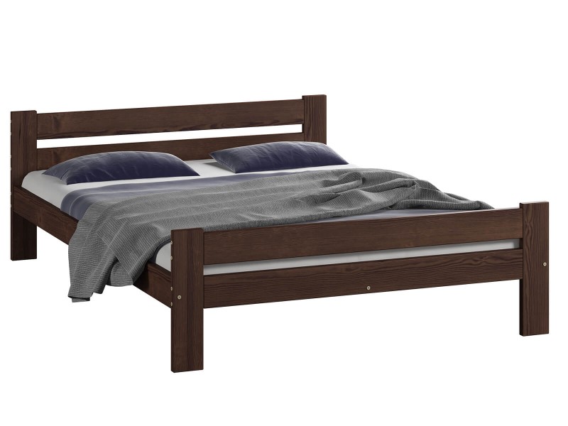 Postel z masivu VitBed 160x200cm Kenta ořech s roštem + Matrace Kassandra 160x200cm