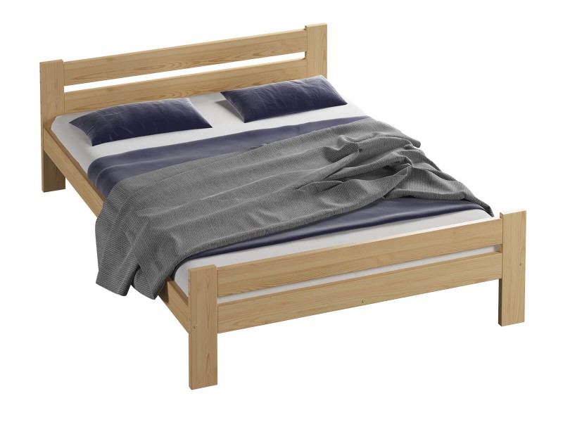 Postel z masivu VitBed 140x200cm Kenta není lakovaná s roštem