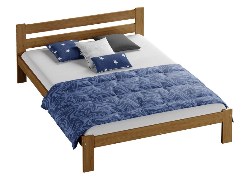 Postel z masivu VitBed 140x200cm Akio dub s roštem + Matrace Heka 140x200