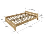 Postel z masivu 120x200 Euro ořech s roštem