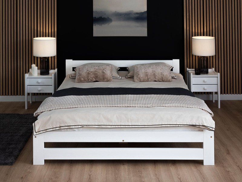 Postel z masivu VitBed 140x200cm Eureka bílá s roštem