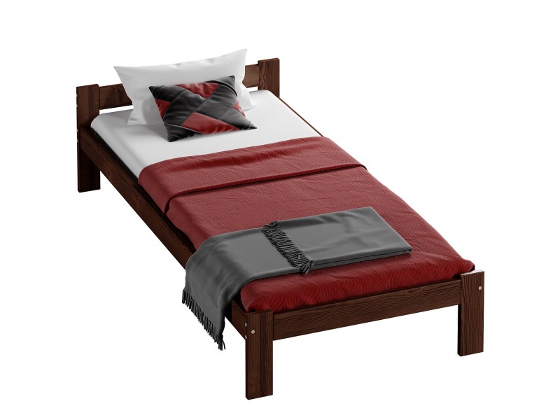 Postel z masivu VitBed 90x200 Isao ořech s roštem + Matrace Heka 90x200