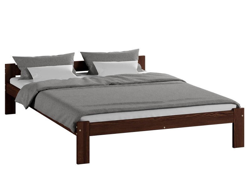 Postel z masivu VitBed 160x200 Isao ořech s roštem + Matrace Heka 160x200