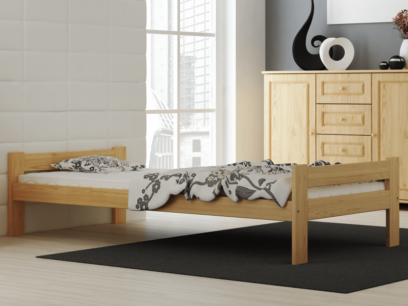 Postel z masivu VitBed 90x200 Fumi borovice s roštem + Matrace Kassandra 90x200