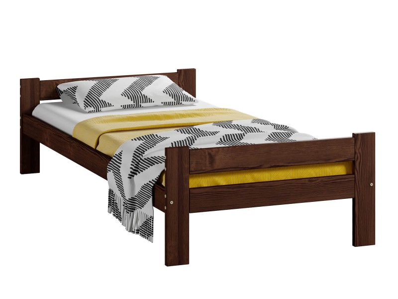 Postel z masivu VitBed 90x200 Fumi ořech s roštem + Matrace Kassandra 90x200