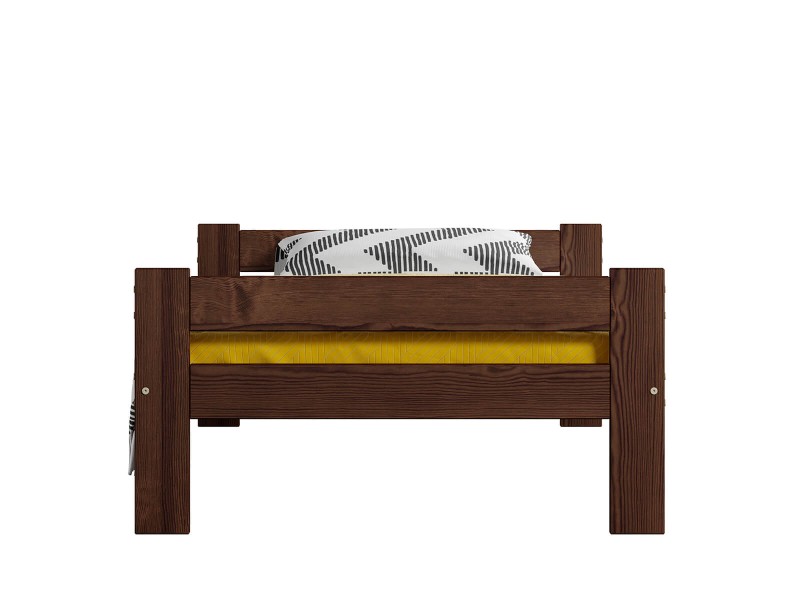 Postel z masivu VitBed 90x200 Fumi ořech s roštem + Matrace Kassandra 90x200