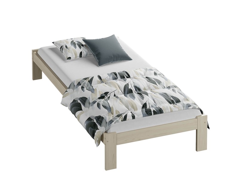 Postel z masivu VitBed 90x200 Anzu bílá borovice s roštem