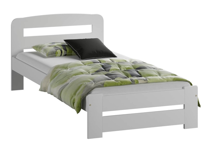 Postel z masivu 90x200 Saša bílá s roštem