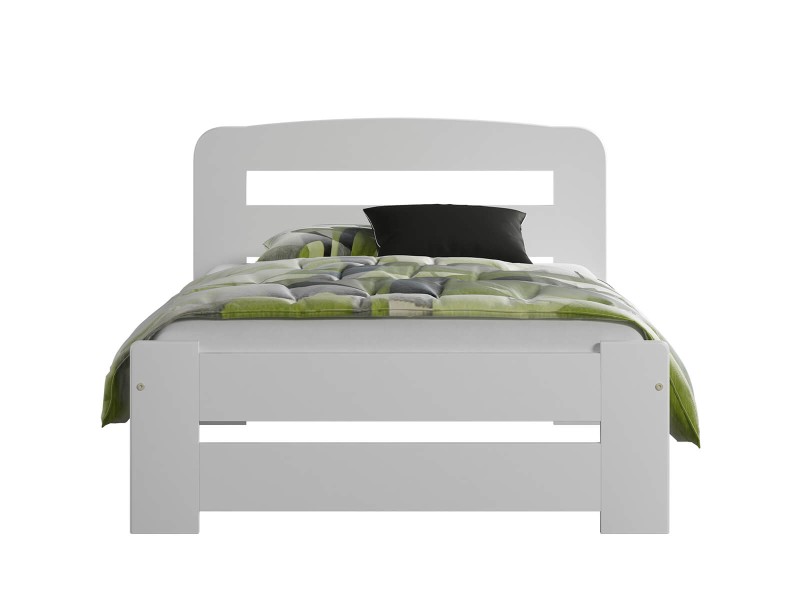 Postel z masivu 90x200 Saša bílá s roštem