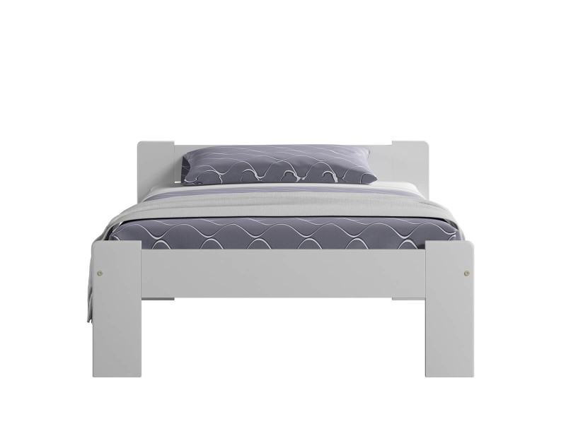 Postel z masivu 90x200  Jasněna bílá s roštem