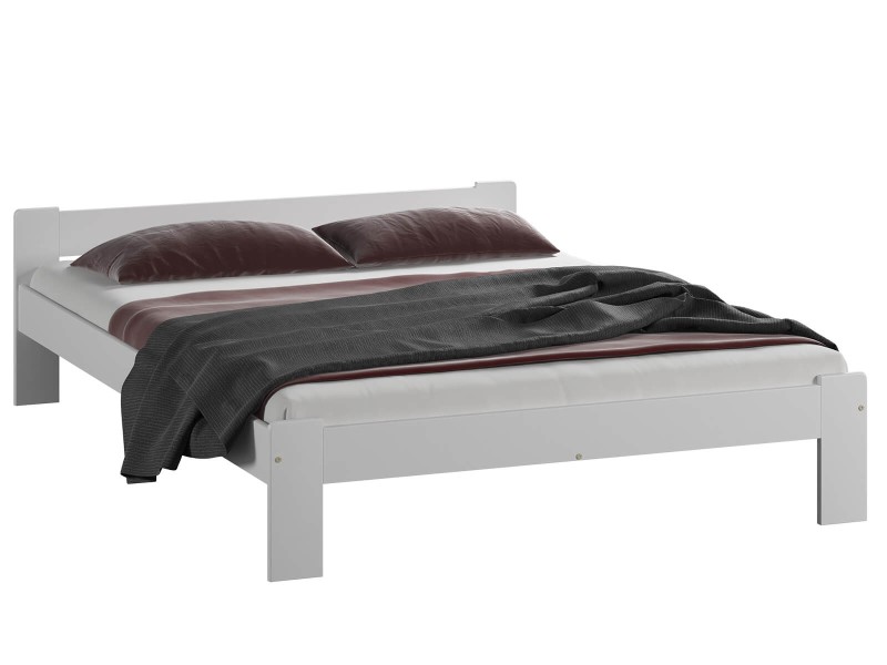 Postel z masivu 140x200 Jasněna bílá s roštem