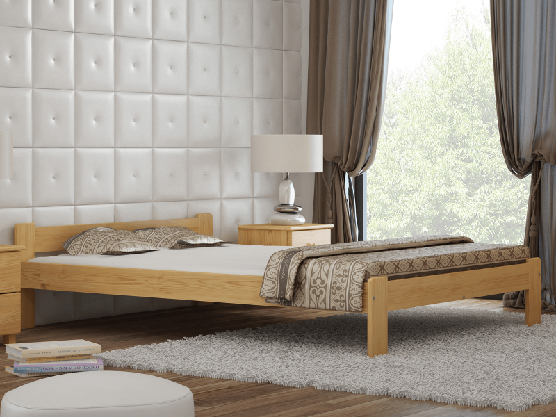 Postel z masivu 140x200 Jasněna borovice s roštem