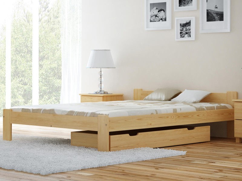 Postel z masivu 180x200 Jasněna borovice s roštem