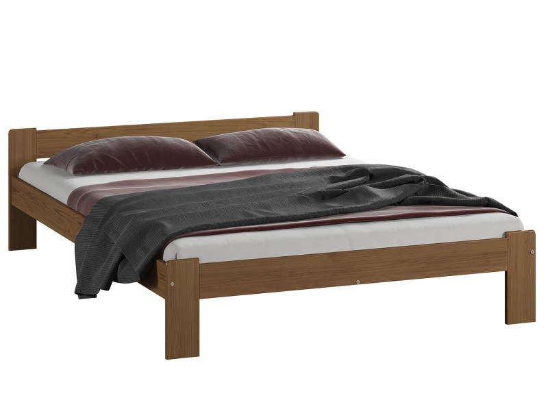 Postel z masivu 180x200 Jasněna dub s roštem