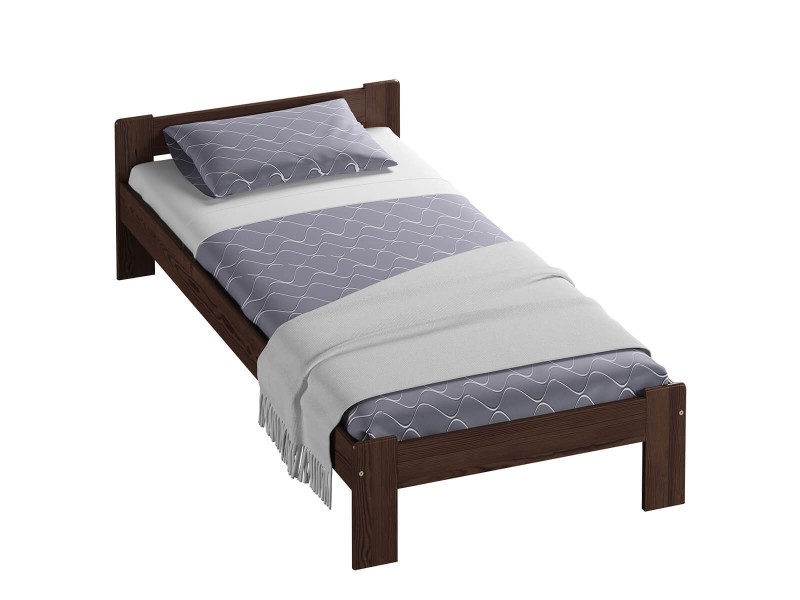 Postel z masivu 90x200 Jasněna ořech s roštem