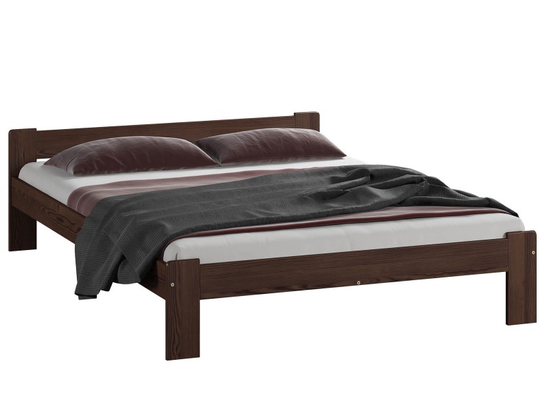 Postel z masivu 120x200 Jasněna ořech s roštem