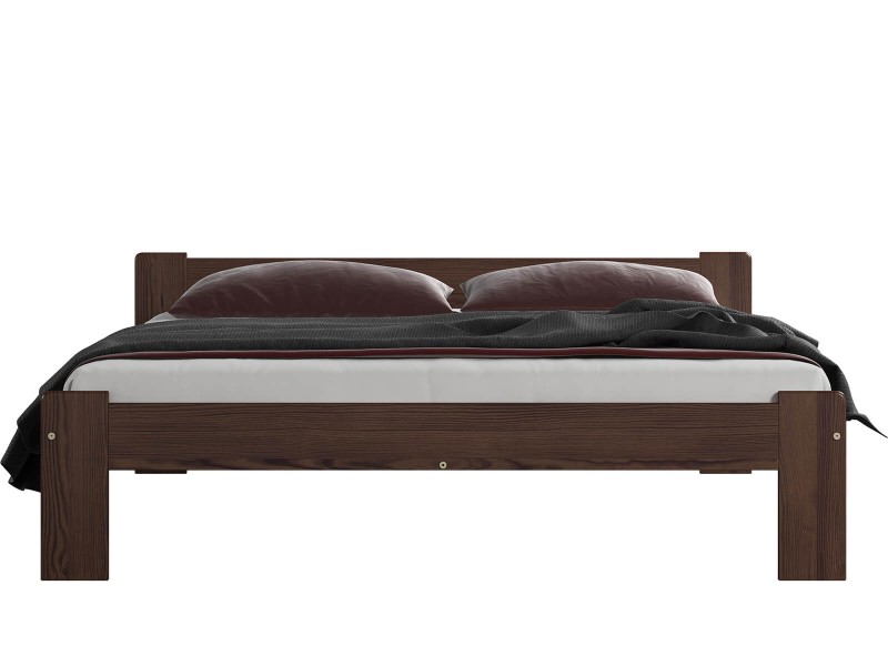 Postel z masivu 160x200 Jasněna ořech s roštem