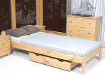 Postel z masivu 90x200 Jasněna olše s roštem