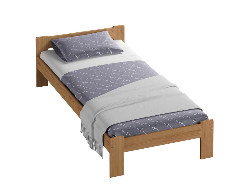 Postel z masivu 90x200 Jasněna olše s roštem