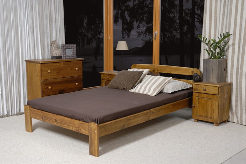 Postel z masivu 160x200 Marcelína dub s roštem