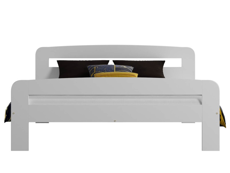 Postel z masivu 120x200 Nastěnka bílá s roštem