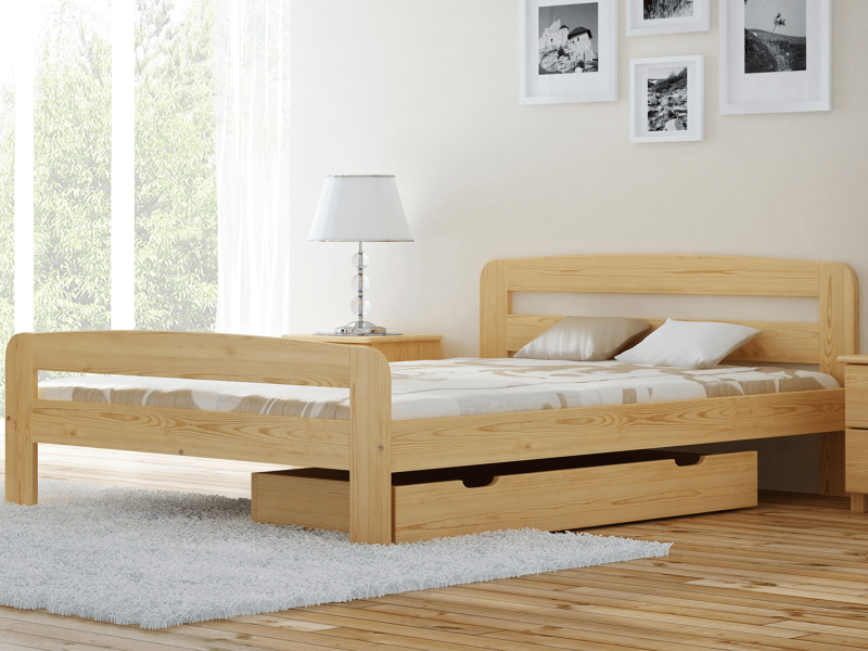 Postel z masivu 180x200 Nastěnka borovice s roštem