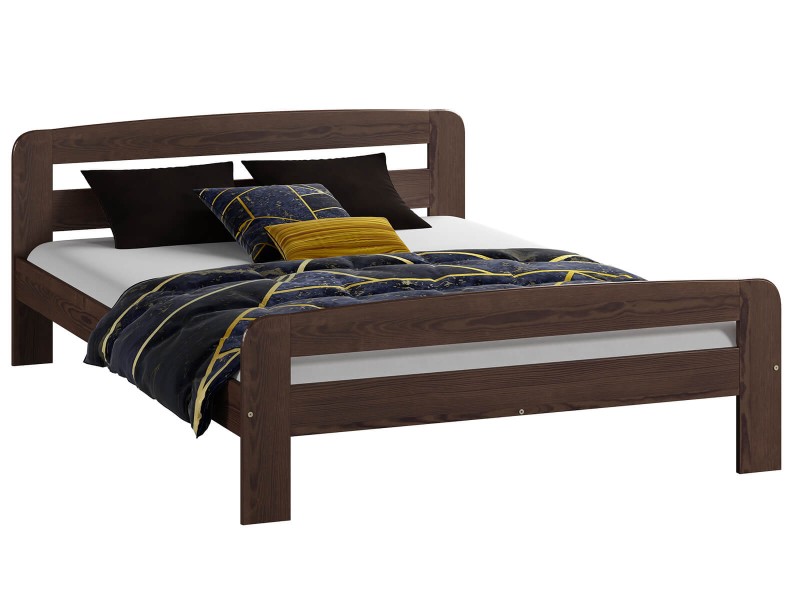 Postel z masivu 140x200 Nastěnka ořech s roštem