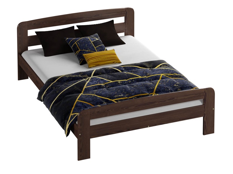 Postel z masivu 140x200 Nastěnka ořech s roštem