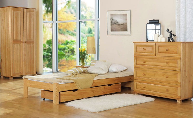 Postel z masivu 90x200 Adéla olše s roštem