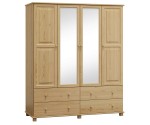Šatní skříň 4Dč4 šířka 160 borovice