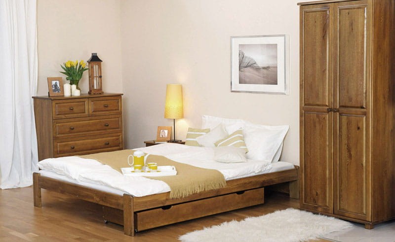 Postel z masivu 120x200 Adéla dub s roštem