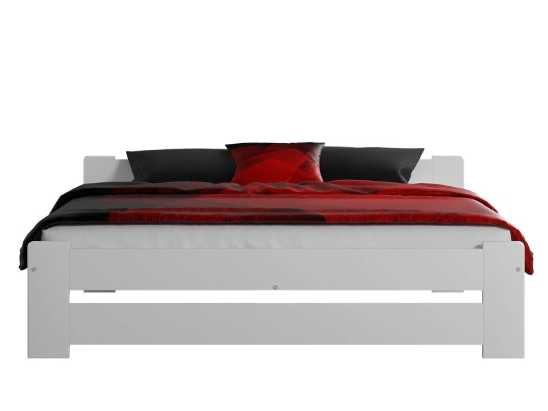 Postel z masivu 160x200 Euro bílá s roštem