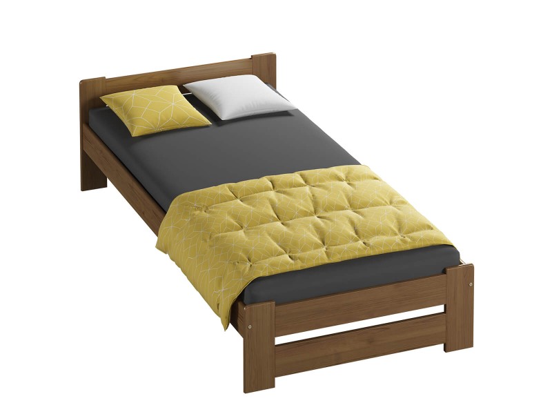 Postel z masivu 90x200 Euro dub s roštem