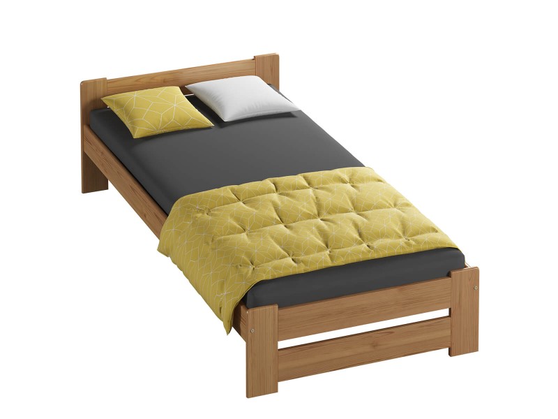 Postel z masivu 90x200 Euro olše s roštem