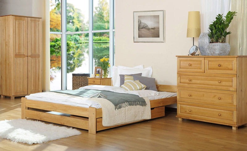 Postel z masivu 160x200 Euro olše s roštem