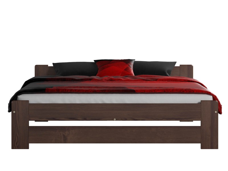 Postel z masivu 140x200 Euro ořech s roštem