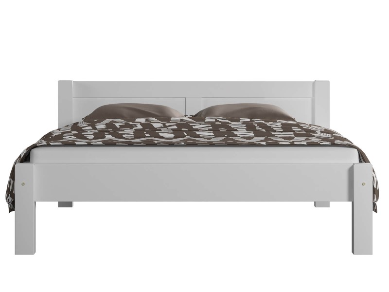 Postel z masivu 160x200 Viktoria bílá s roštem