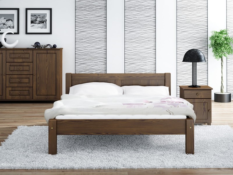 Postel z masivu 140x200 Viktoria ořech s roštem