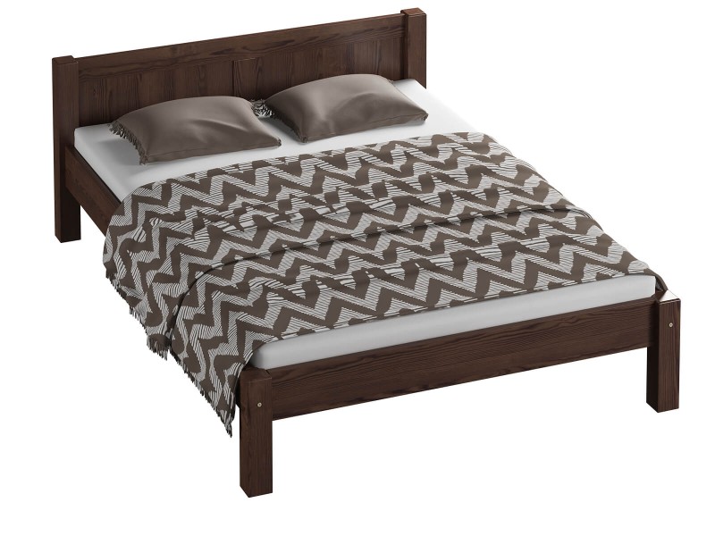 Postel z masivu 140x200 Viktoria ořech s roštem