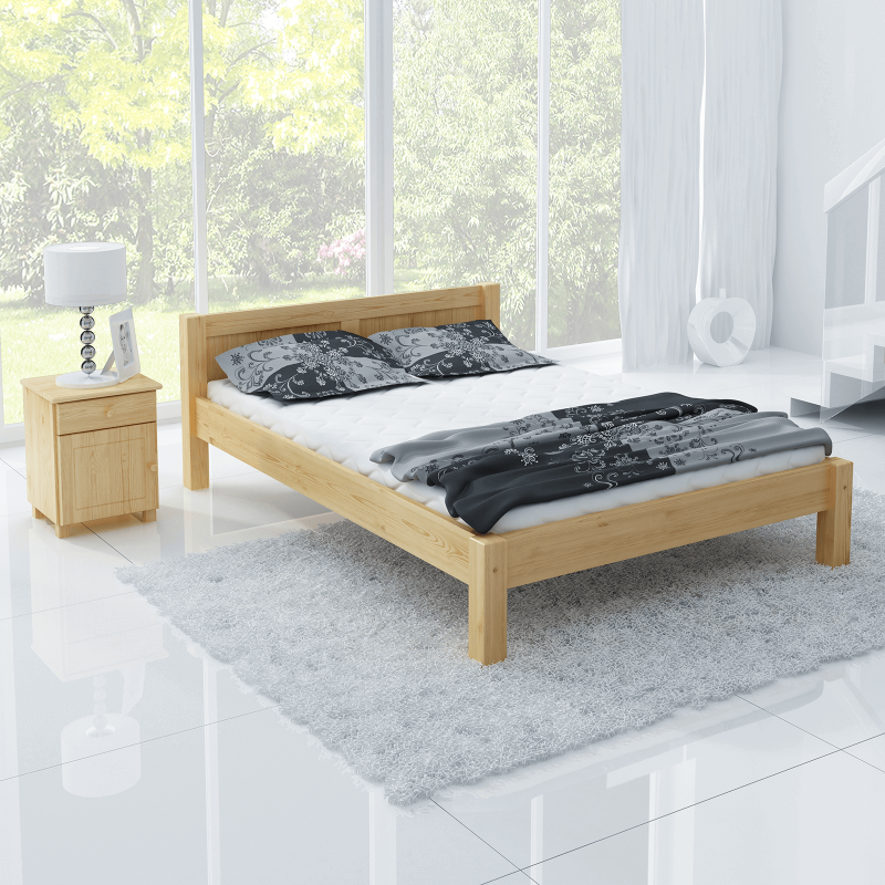 Postel z masivu 140x200 Viktoria borovice s roštem