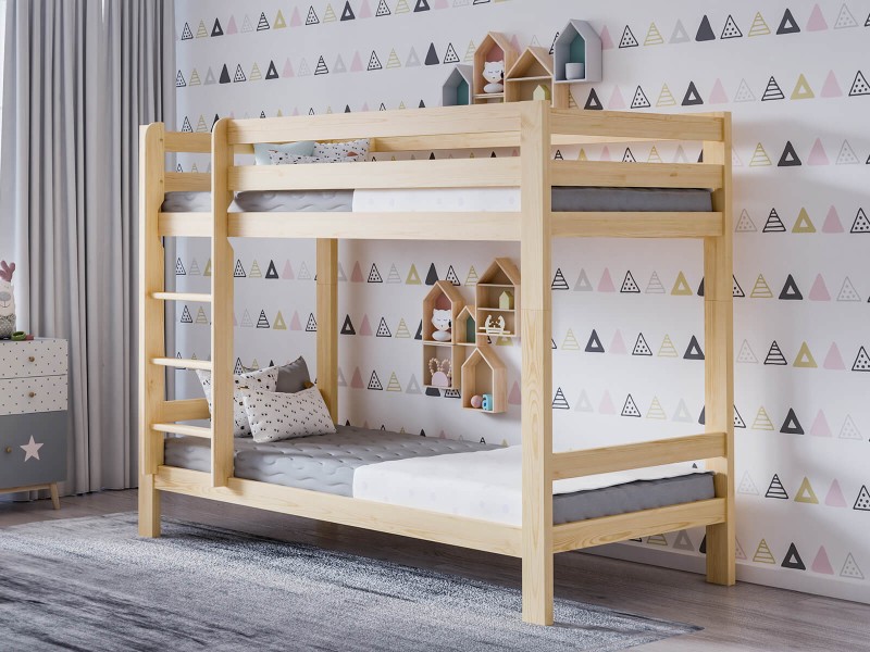 Dřevěná patrová postel 90x200 borovice
