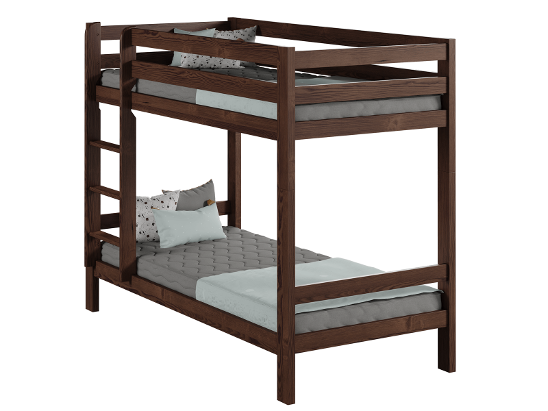 Dřevěná patrová postel 90x200 ořech