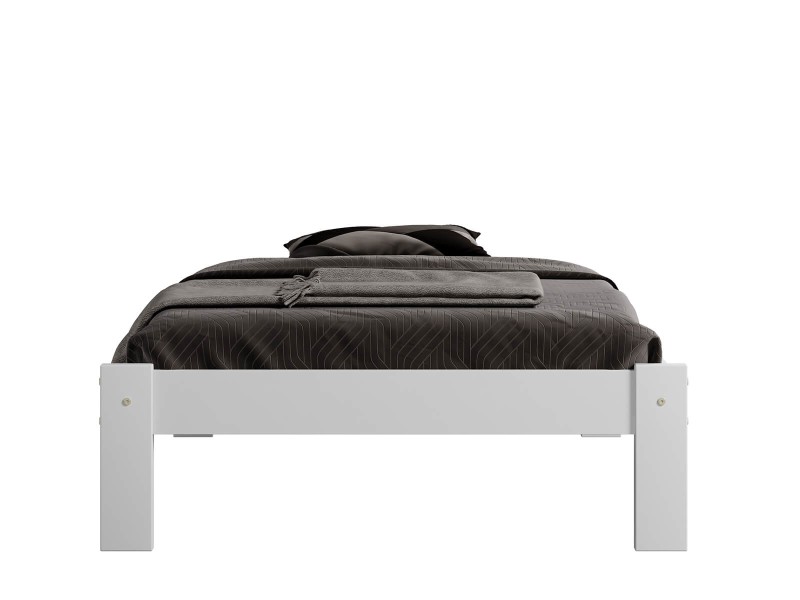 Postel z masivu 90x200 Luisa bílá s roštem