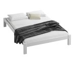 Postel z masivu 140x200 Luisa bílá  s roštem