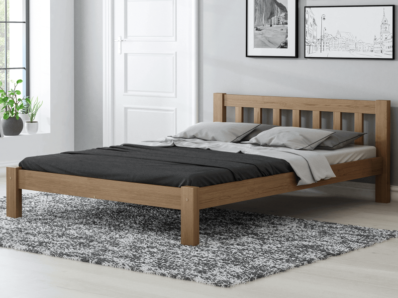 Postel z masivu 140x200 Alena dub s roštem