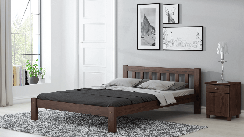 Postel z masivu 160x200 Alena ořech s roštem