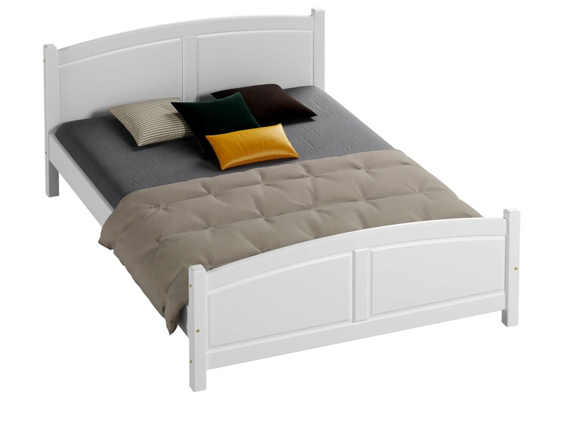 Postel z masivu 140x200 Mela bílá s roštem