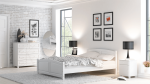 Postel z masivu 140x200 Mela bílá s roštem