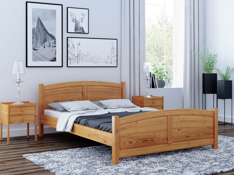 Postel z masivu 180x200 Mela olše s roštem
